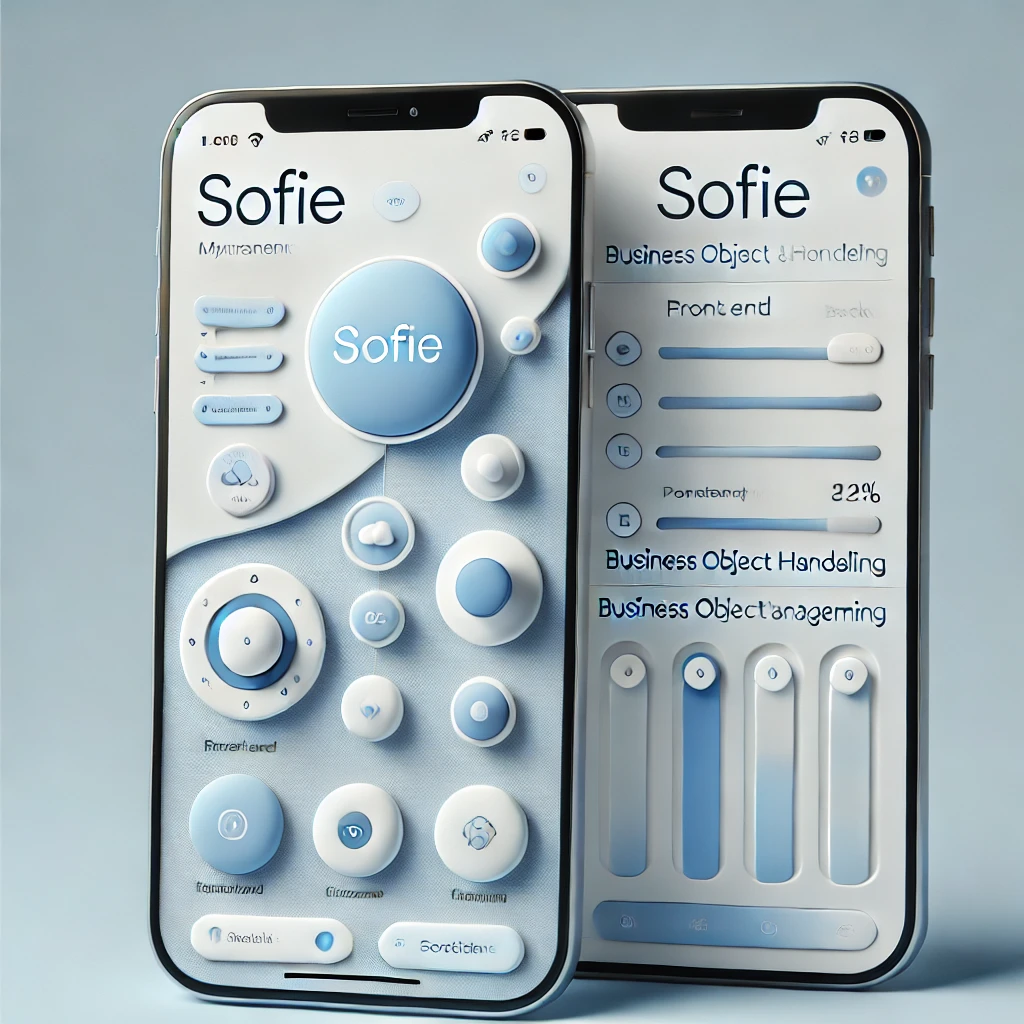 DALL·E 2024 09 26 10.24.44 A beautifully designed modern mobile app interface for SoFie focusing on clean and minimalist aesthetics. The interface showcases the SoFie Widget wi 1